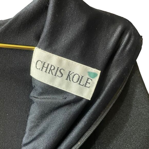 Chris Cole Vintage Black Embellished Evening Cocktail Dress Size 10 - Picture 10 of 10